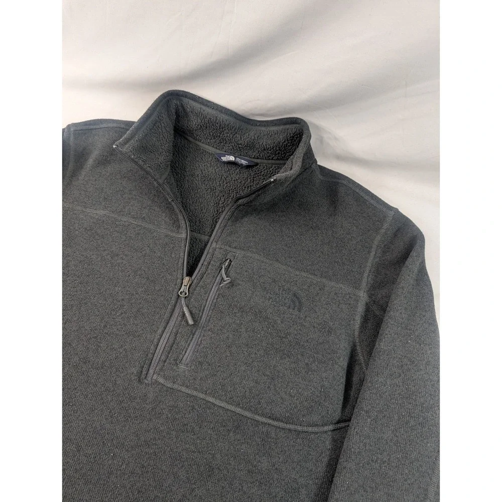 The North Face Mens Dark Grey Gordon Lyons Quarter Zip Fleece Jacket XL